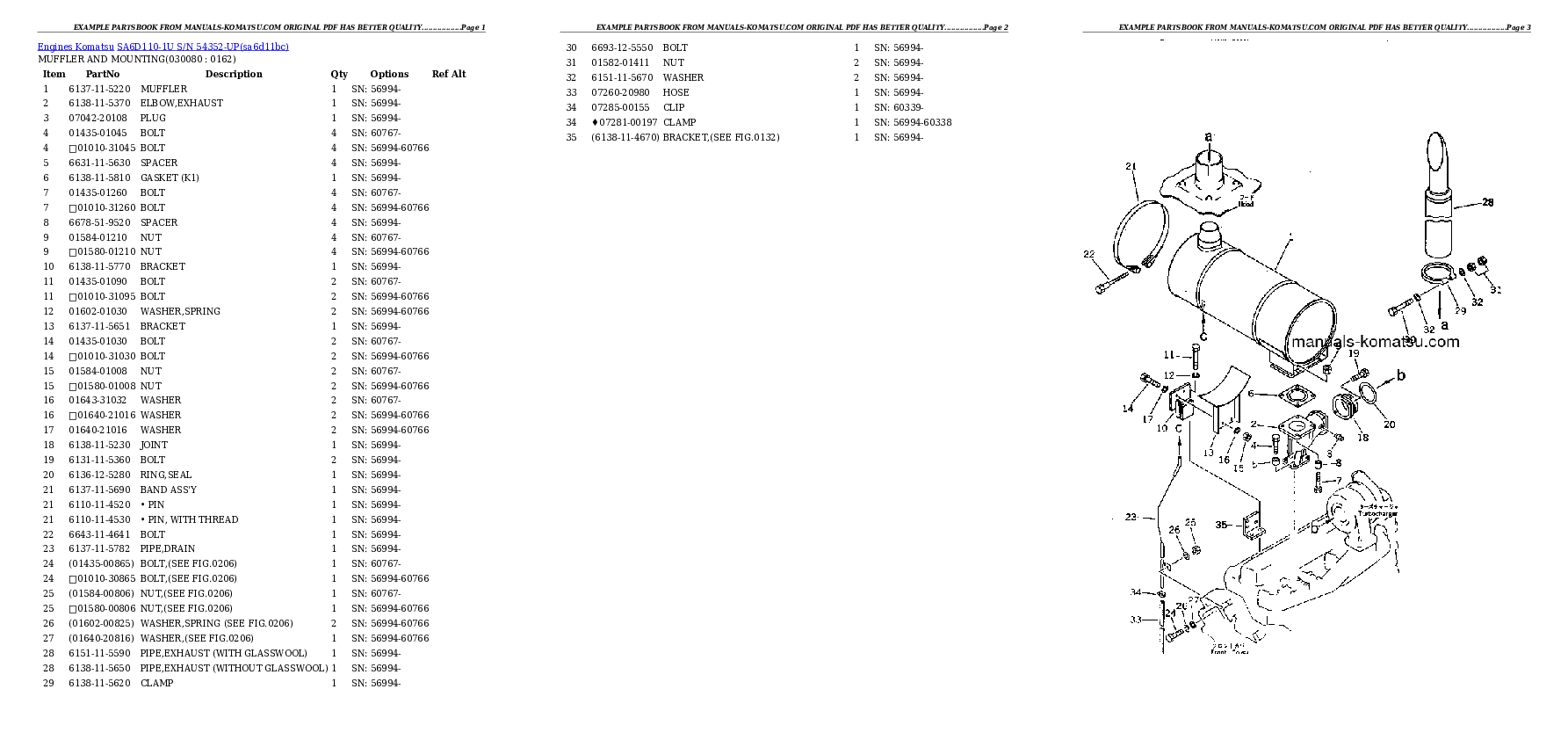 Protected: SA6D110-1U S/N 54352-UP Partsbook