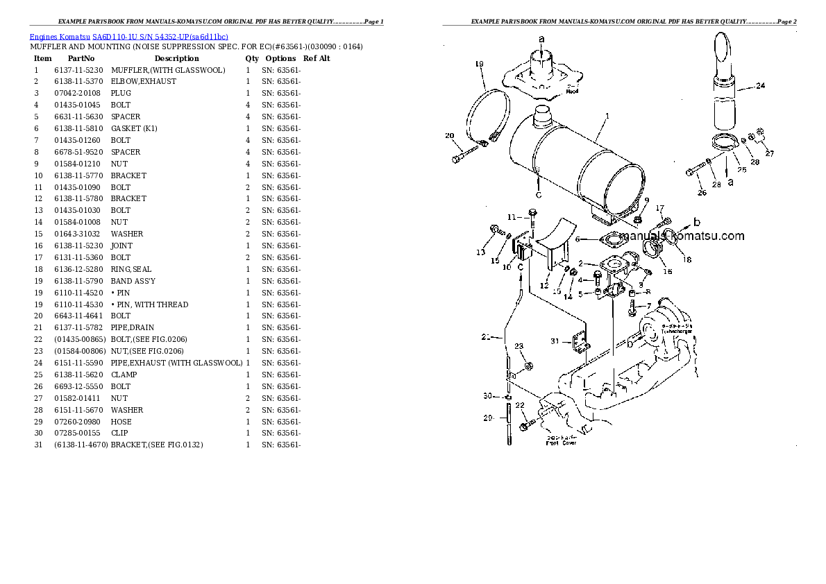 Protected: SA6D110-1U S/N 54352-UP Partsbook