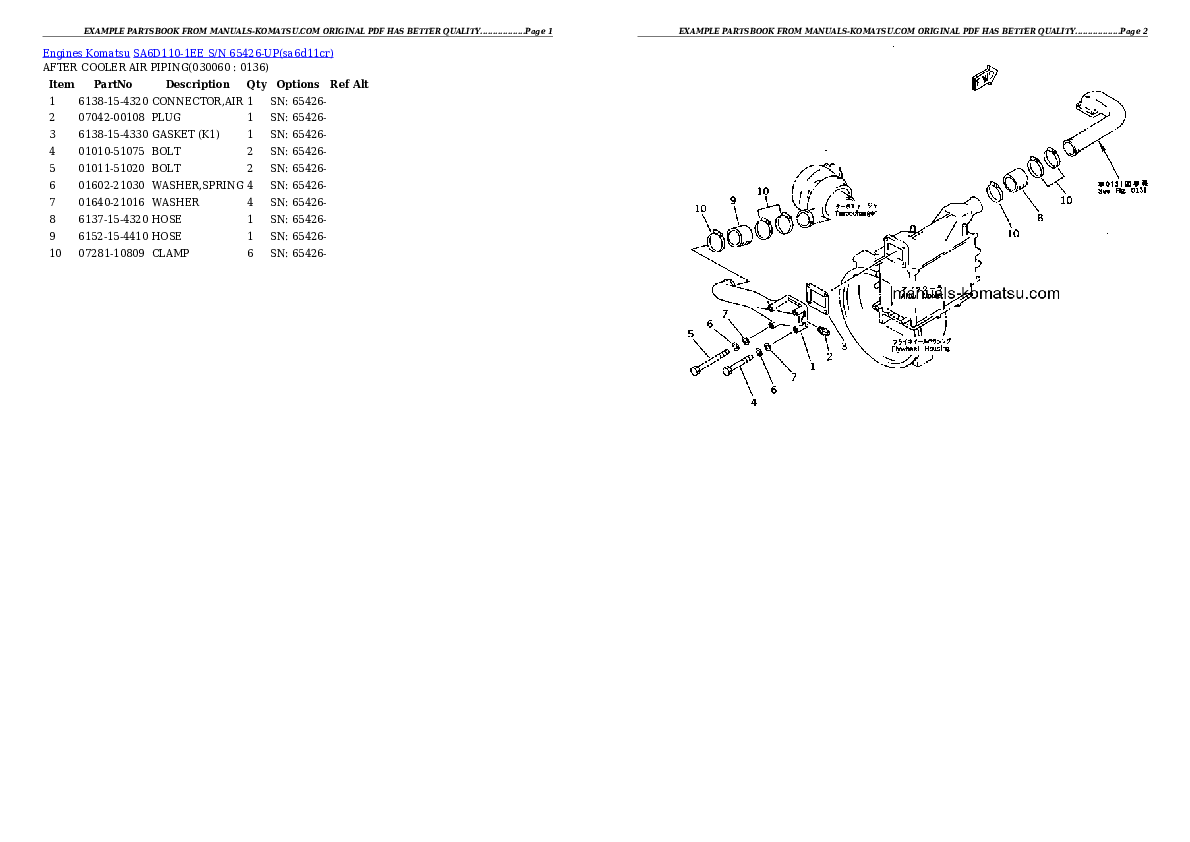 Protected: SA6D110-1EE S/N 65426-UP Partsbook