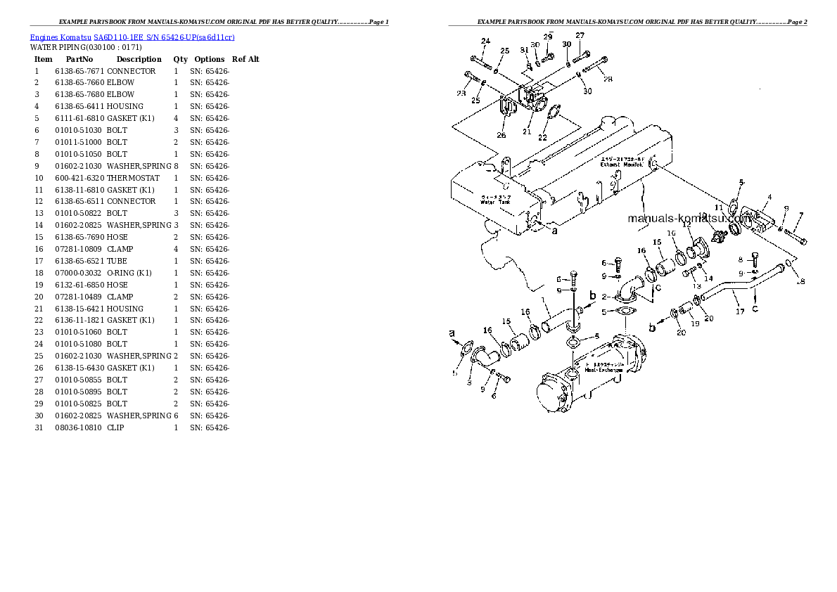 Protected: SA6D110-1EE S/N 65426-UP Partsbook