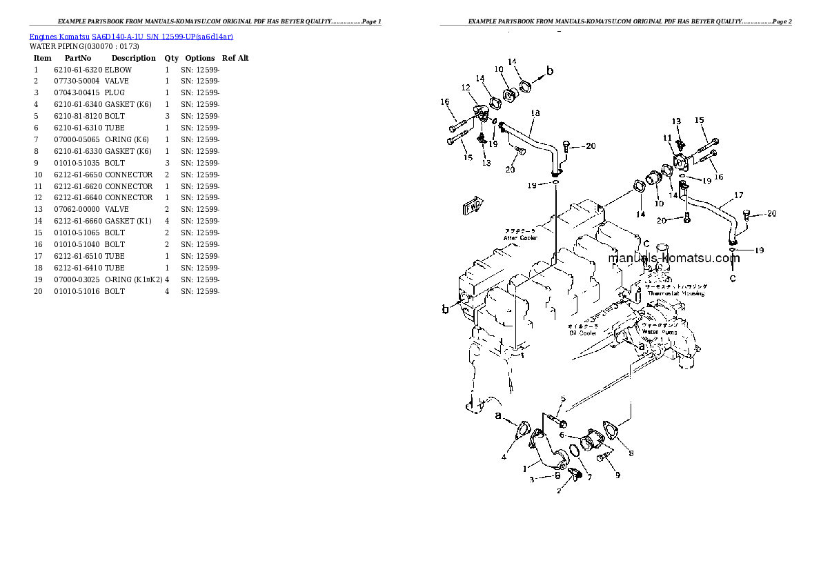 Protected: SA6D140-A-1U S/N 12599-UP Partsbook