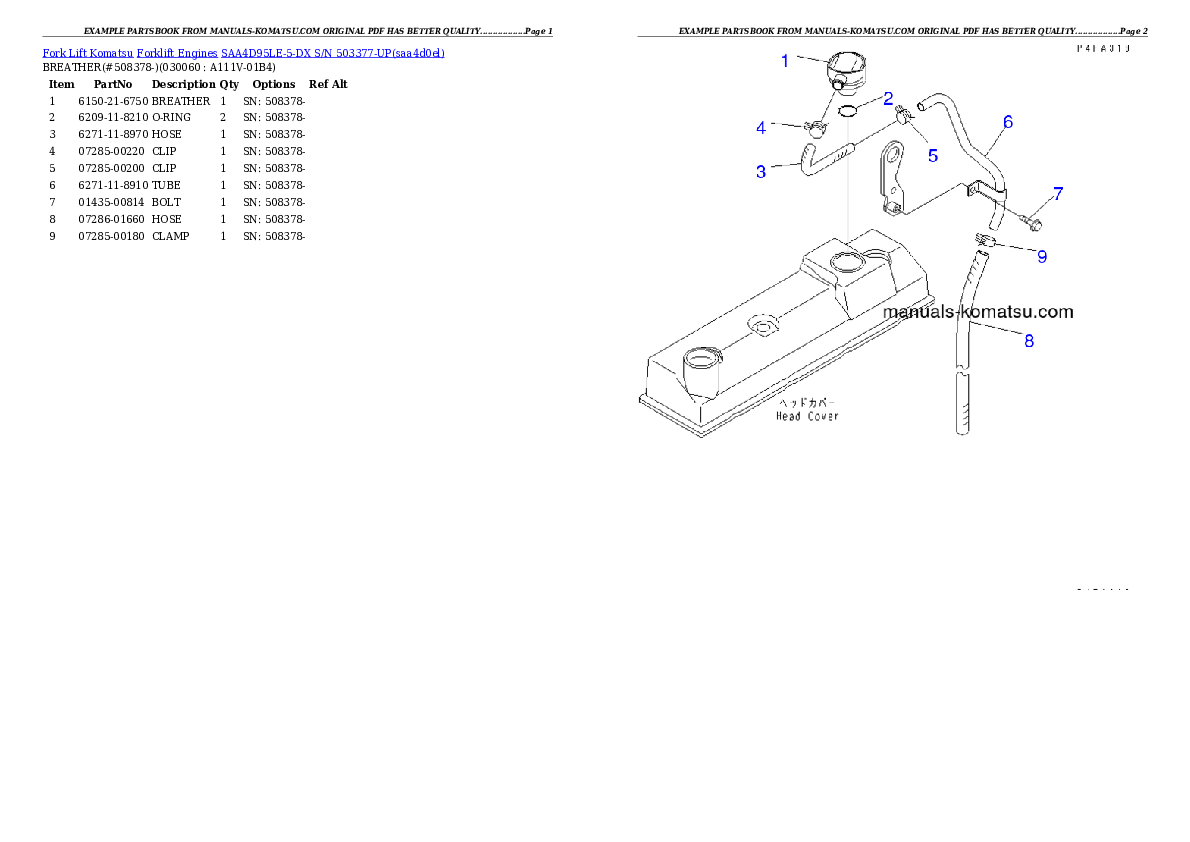 Protected: SAA4D95LE-5-DX S/N 503377-UP Partsbook
