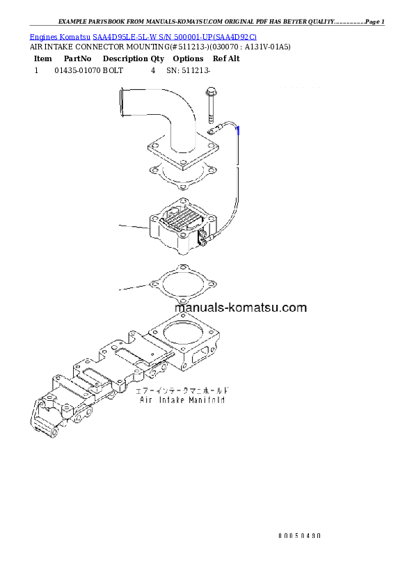 Protected: SAA4D95LE-5L-W S/N 500001-UP Partsbook