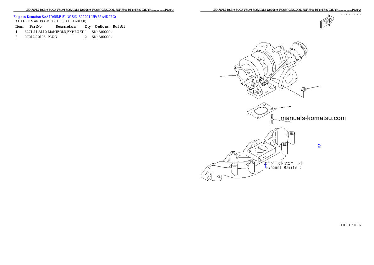 Protected: SAA4D95LE-5L-W S/N 500001-UP Partsbook