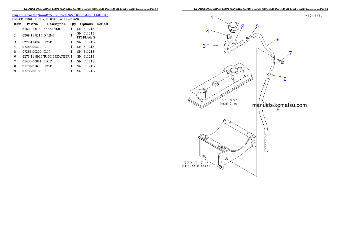 Protected: SAA4D95LE-5LW-W S/N 500001-UP Partsbook