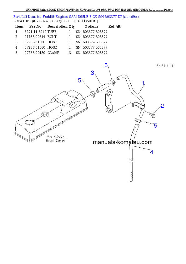 Protected: SAA4D95LE-5-CX S/N 503377-UP Partsbook