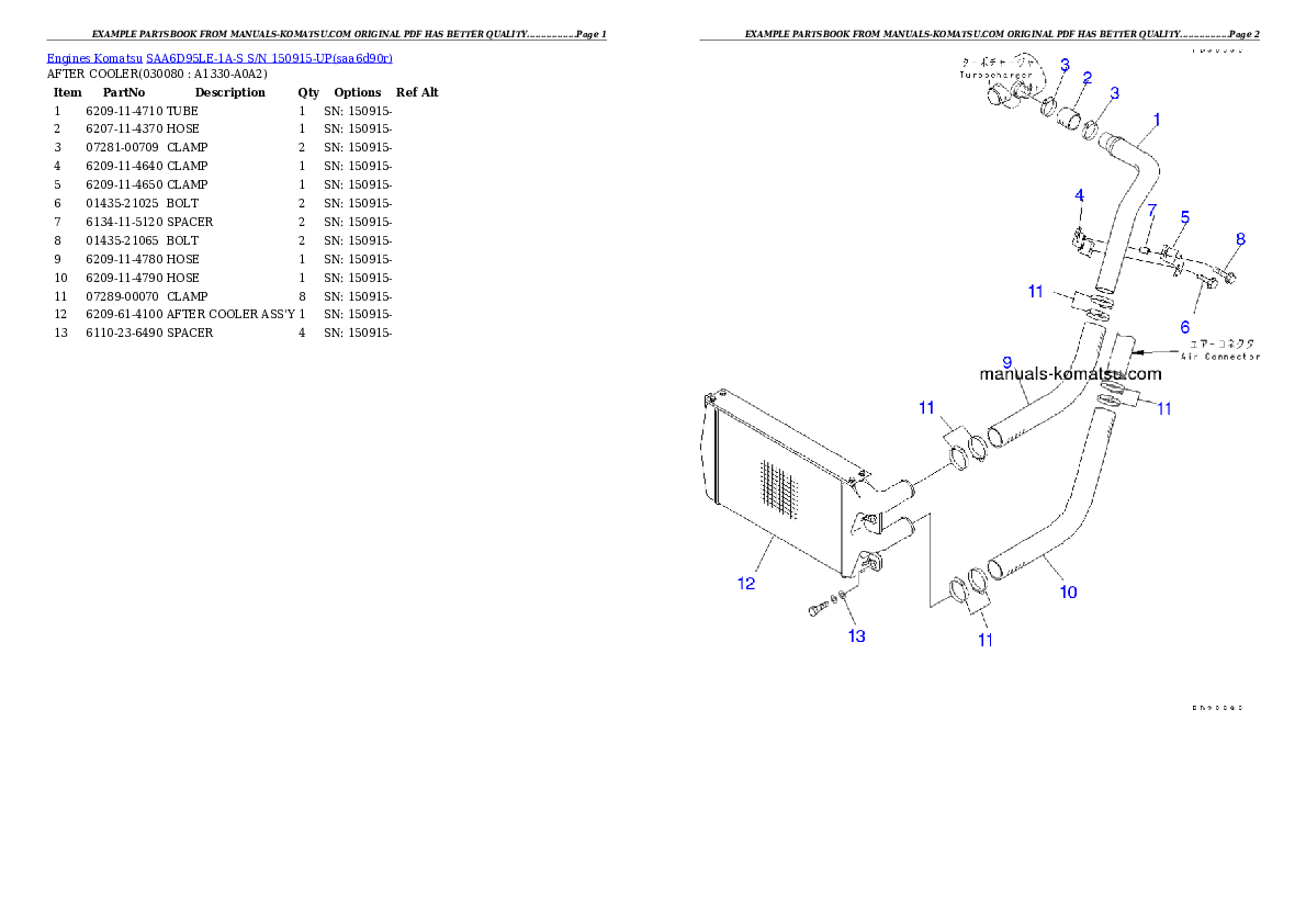 Protected: SAA6D95LE-1A-S S/N 150915-UP Partsbook