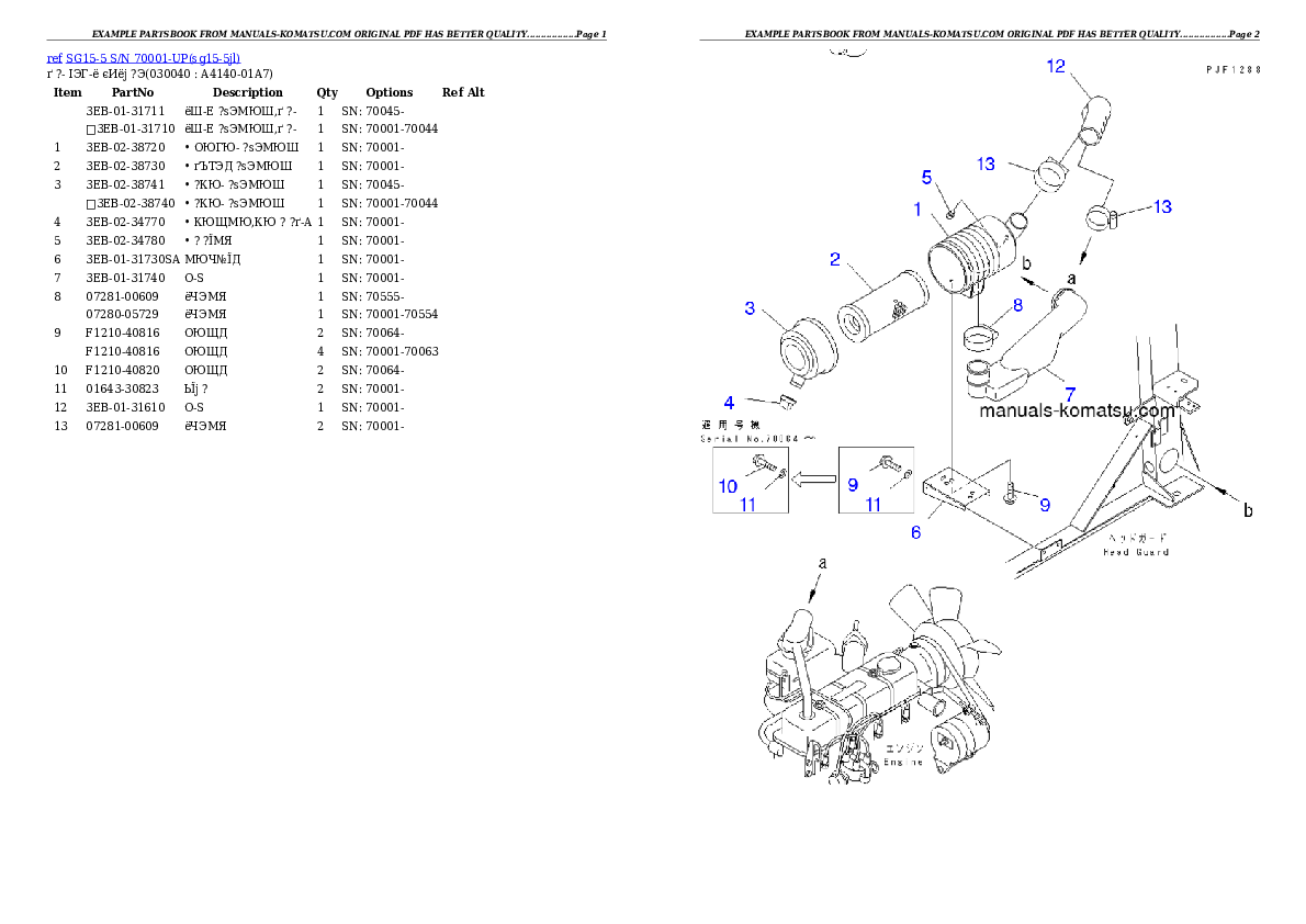 Protected: SG15-5 S/N 70001-UP Partsbook
