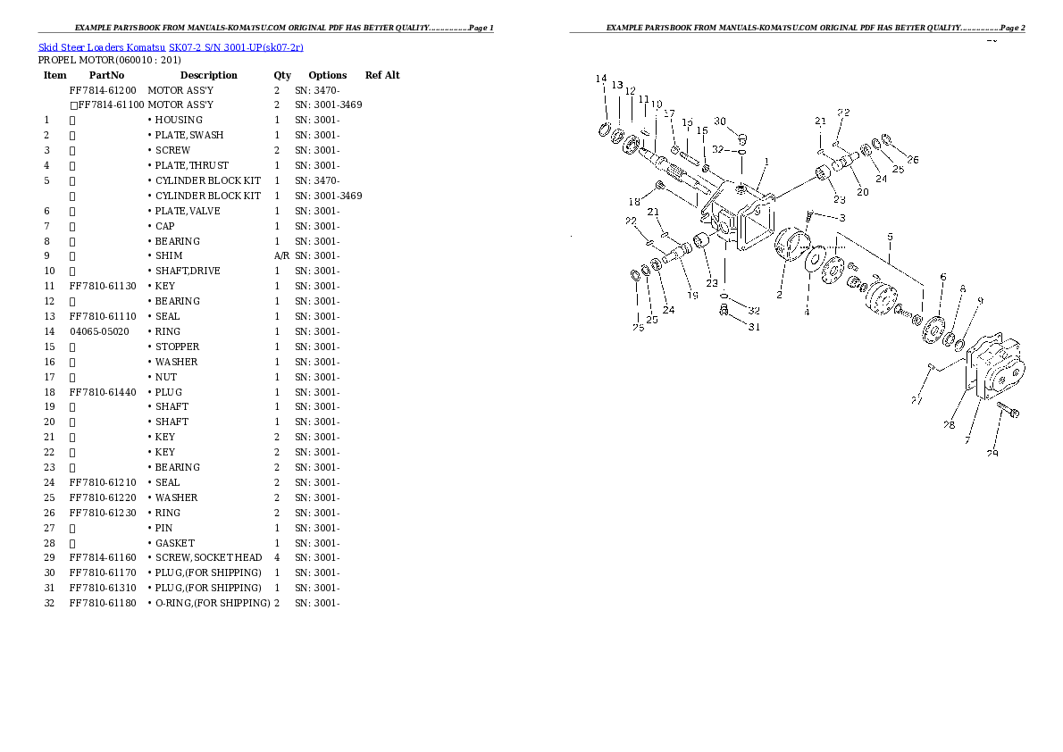 Protected: SK07-2 S/N 3001-UP Partsbook