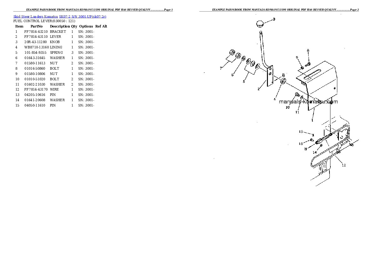 Protected: SK07-2 S/N 3001-UP Partsbook