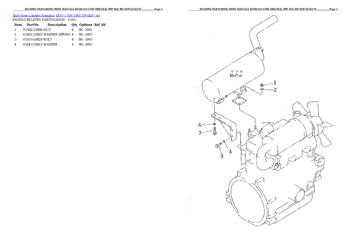 SK07-3 S/N 5001-UP Partsbook