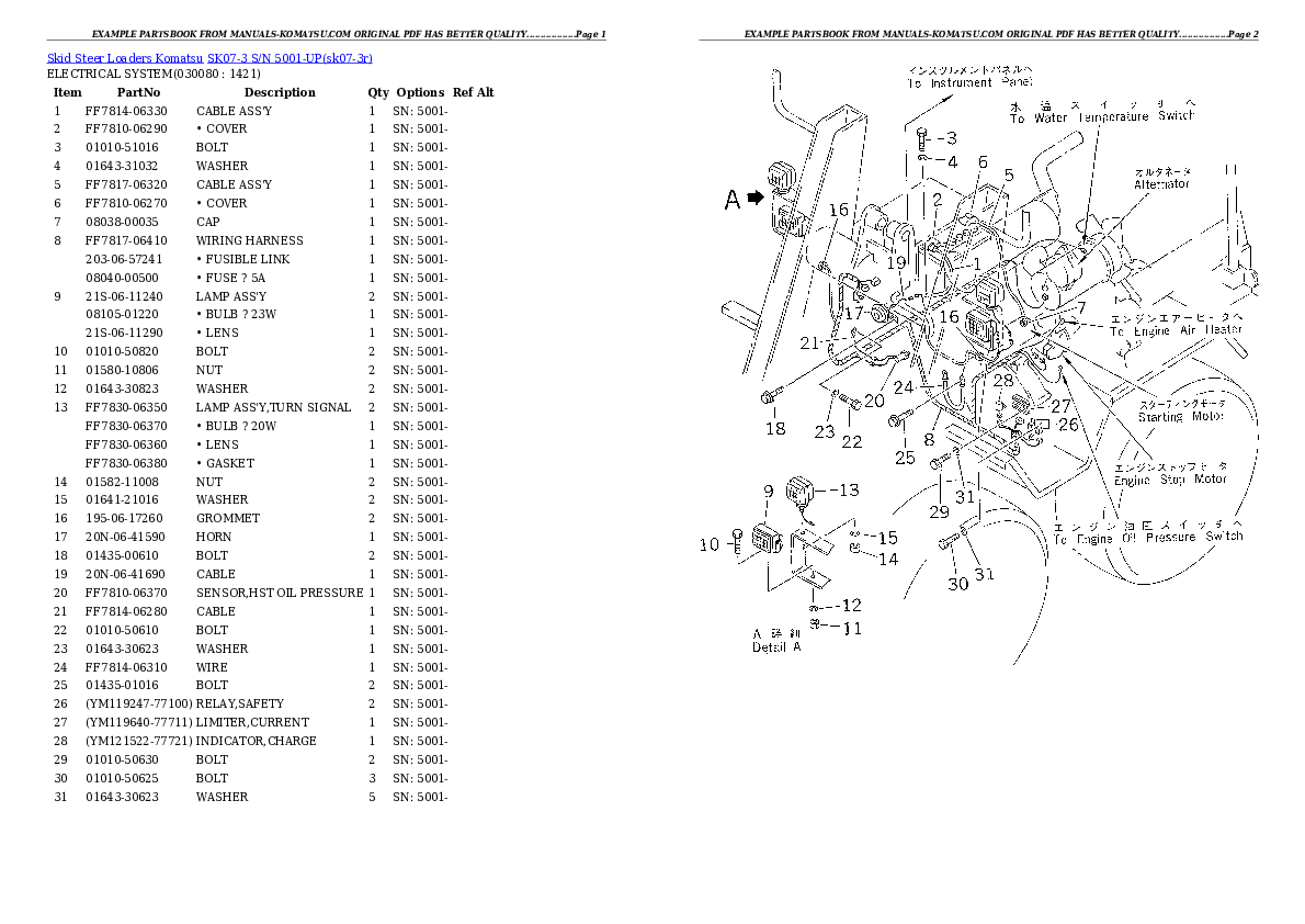Protected: SK07-3 S/N 5001-UP Partsbook