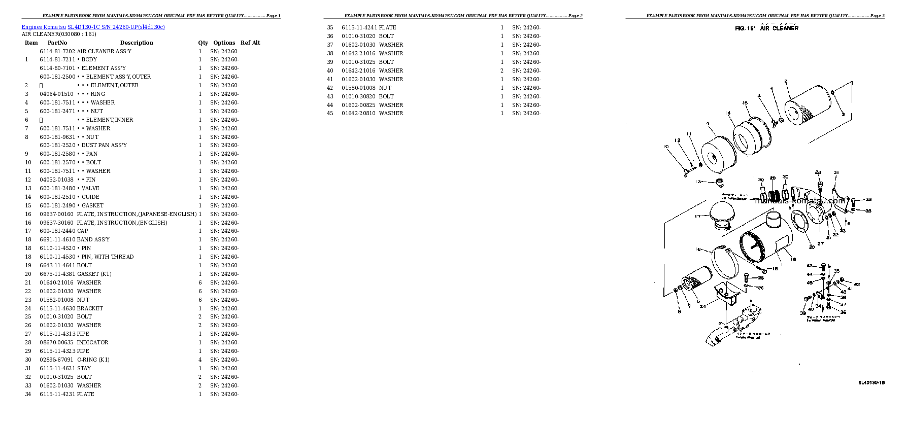 Protected: SL4D130-1C S/N 24260-UP Partsbook