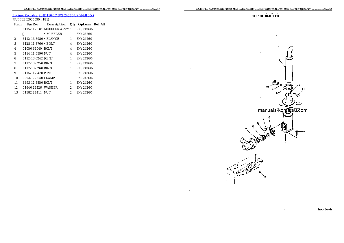 Protected: SL4D130-1C S/N 24260-UP Partsbook