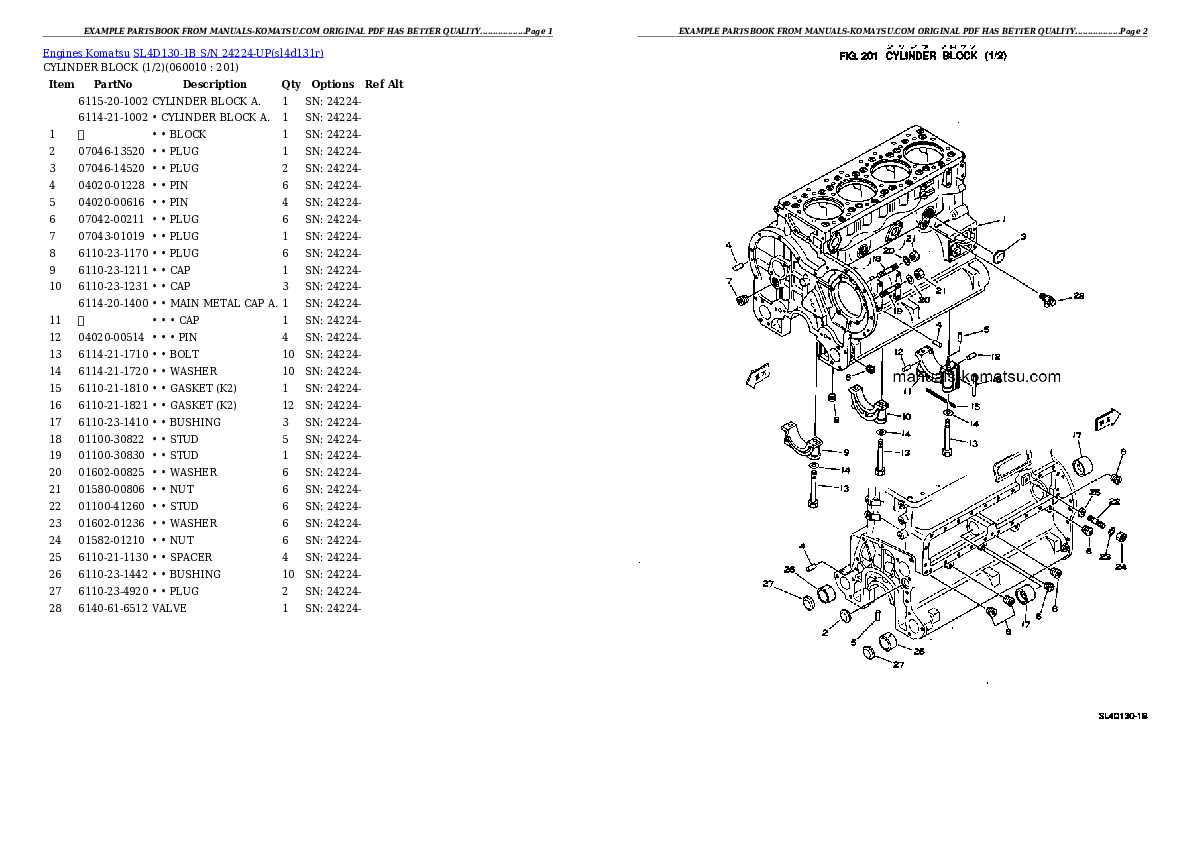 Protected: SL4D130-1B S/N 24224-UP Partsbook