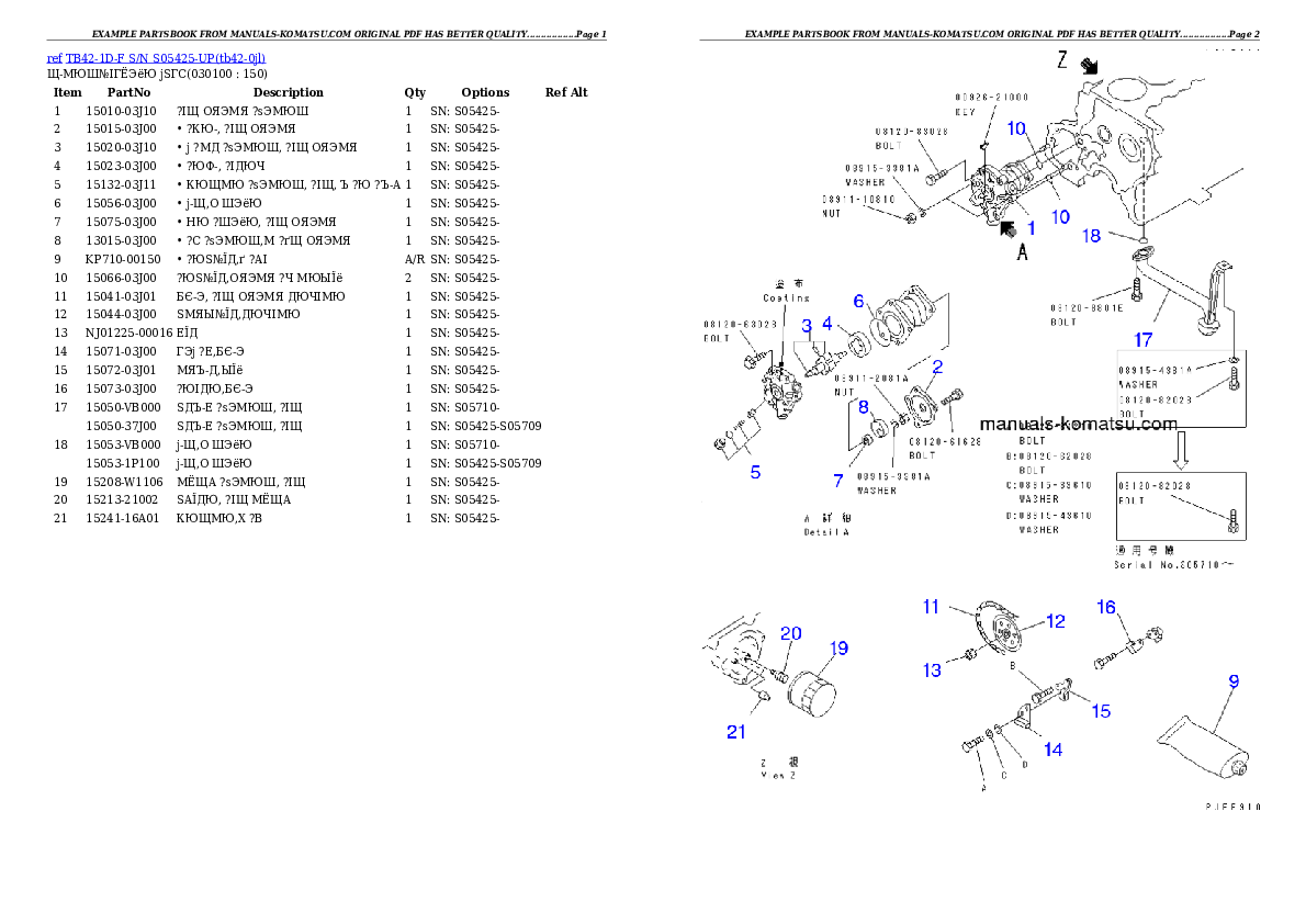 Protected: TB42-1D-F S/N S05425-UP Partsbook