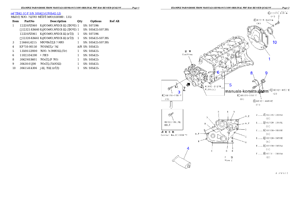 Protected: TB42-1C-F S/N S05425-UP Partsbook