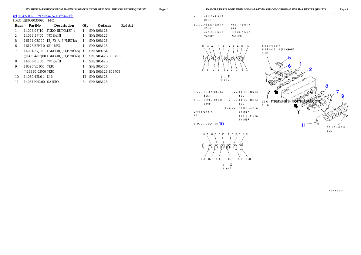 Protected: TB42-1C-F S/N S05425-UP Partsbook