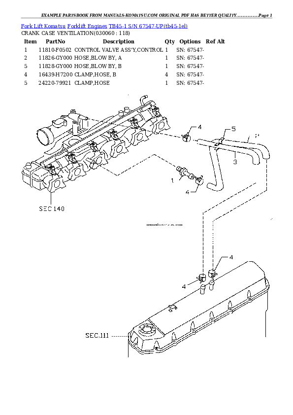 Protected: TB45-1 S/N 67547-UP Partsbook