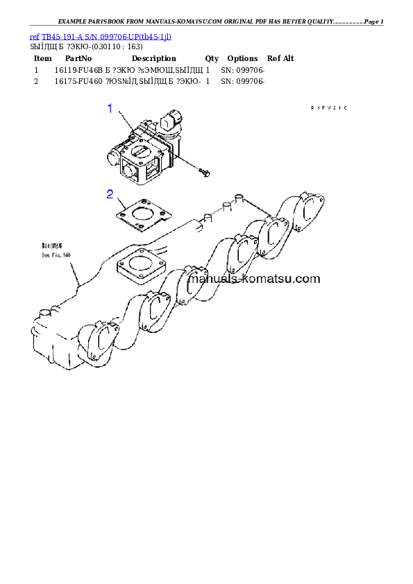 Protected: TB45-191-A S/N 099706-UP Partsbook
