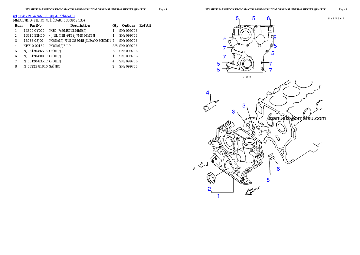 Protected: TB45-191-A S/N 099706-UP Partsbook