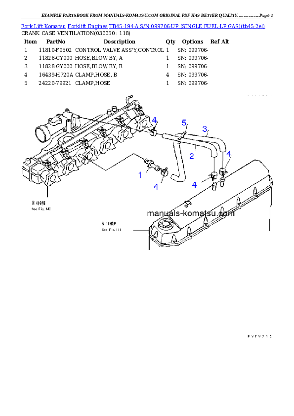 Protected: TB45-194-A S/N 099706-UP (SINGLE FUEL-LP GAS) Partsbook