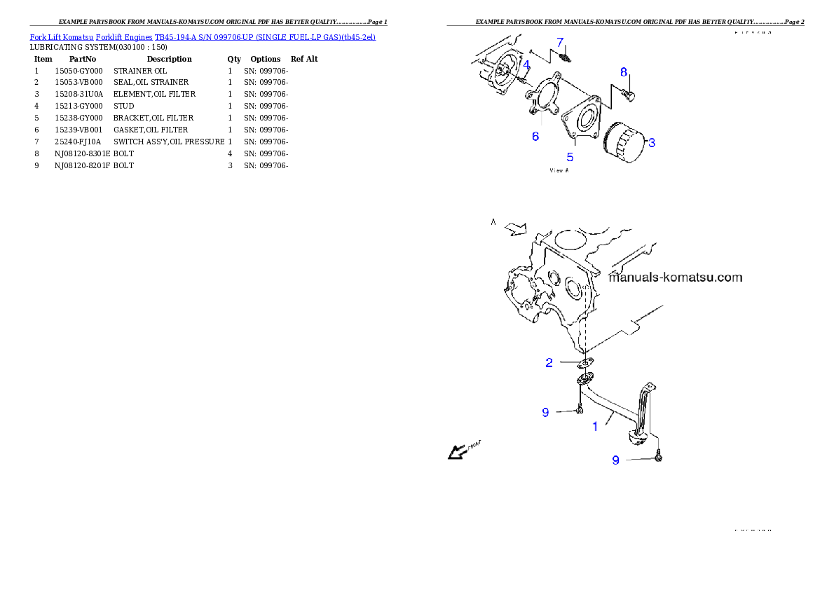 Protected: TB45-194-A S/N 099706-UP (SINGLE FUEL-LP GAS) Partsbook