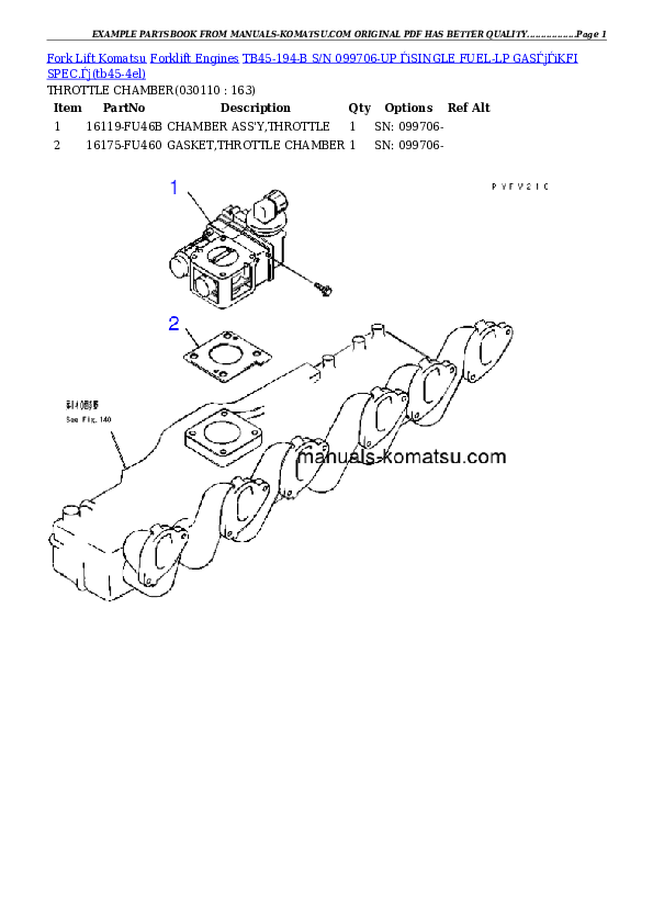 Protected: TB45-194-B S/N 099706-UP （SINGLE FUEL-LP GAS）（KFI SPEC.） Partsbook