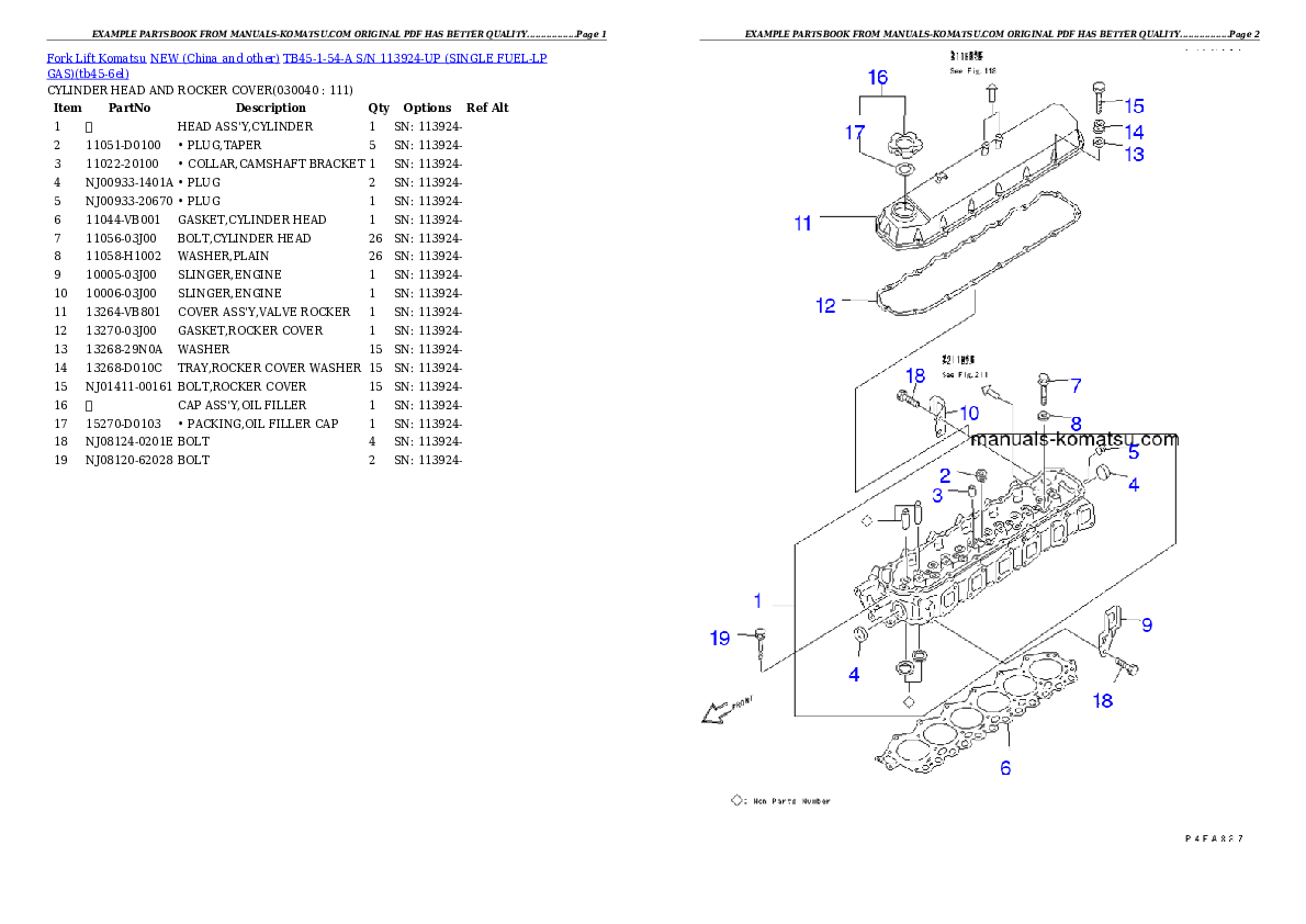 Protected: TB45-1-54-A S/N 113924-UP (SINGLE FUEL-LP GAS) Partsbook