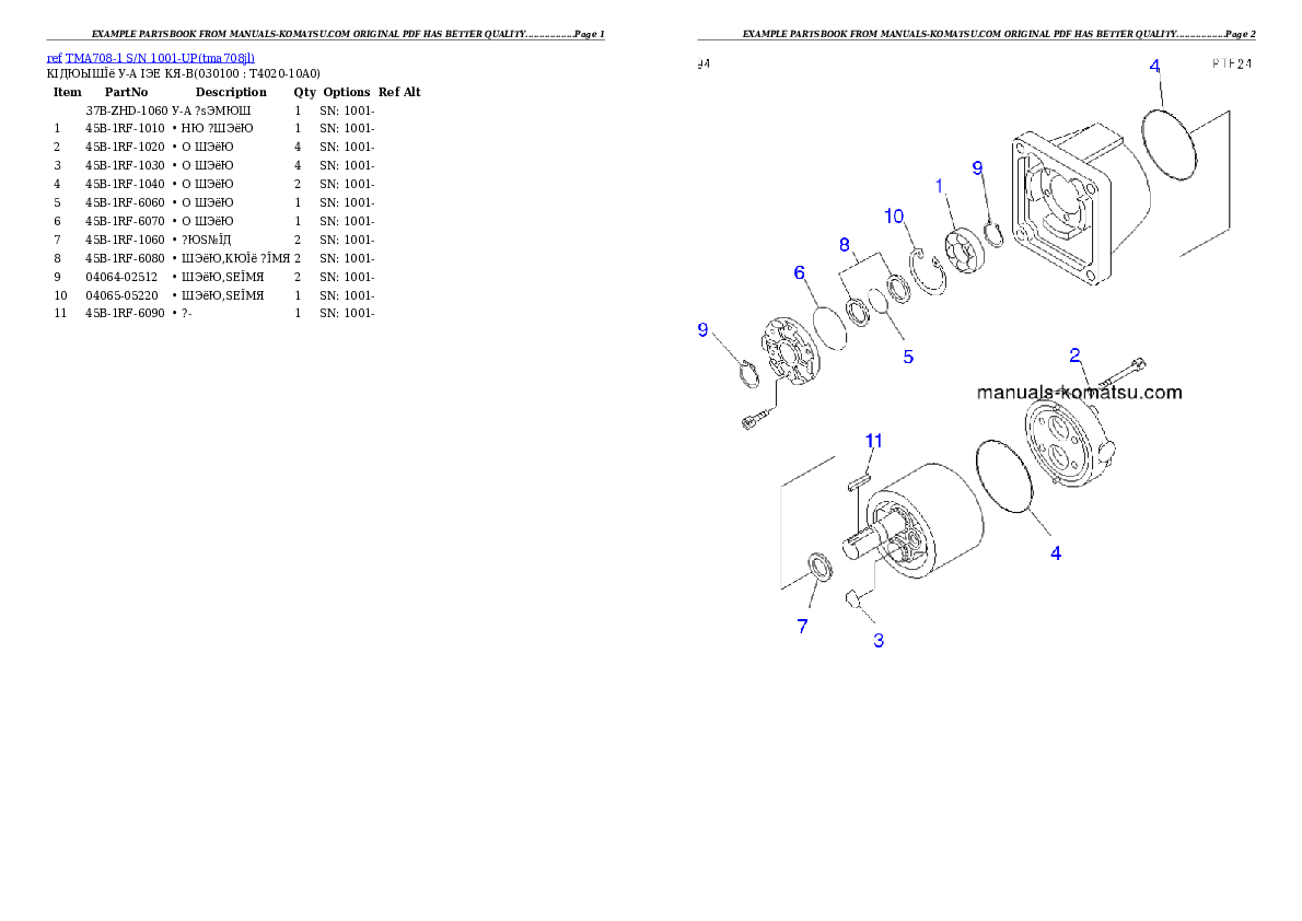 Protected: TMA708-1 S/N 1001-UP Partsbook