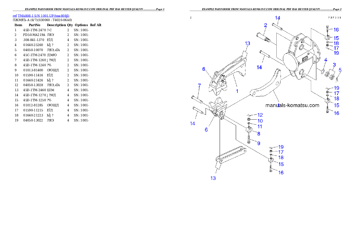 Protected: TMA808-1 S/N 1001-UP Partsbook