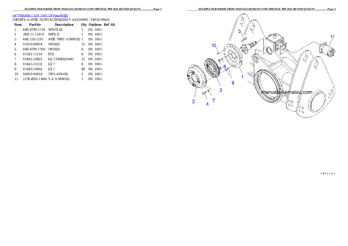 Protected: TMA808-1 S/N 1001-UP Partsbook