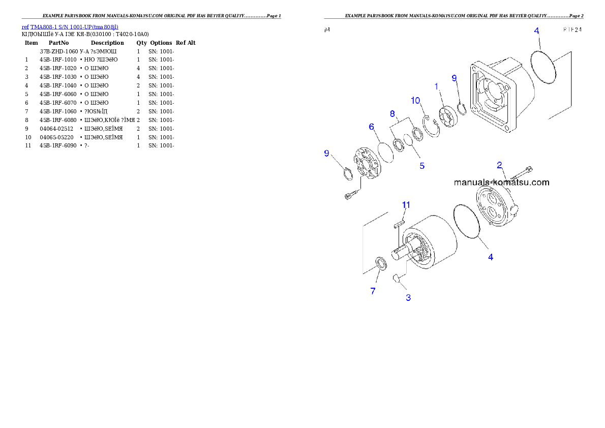 Protected: TMA808-1 S/N 1001-UP Partsbook