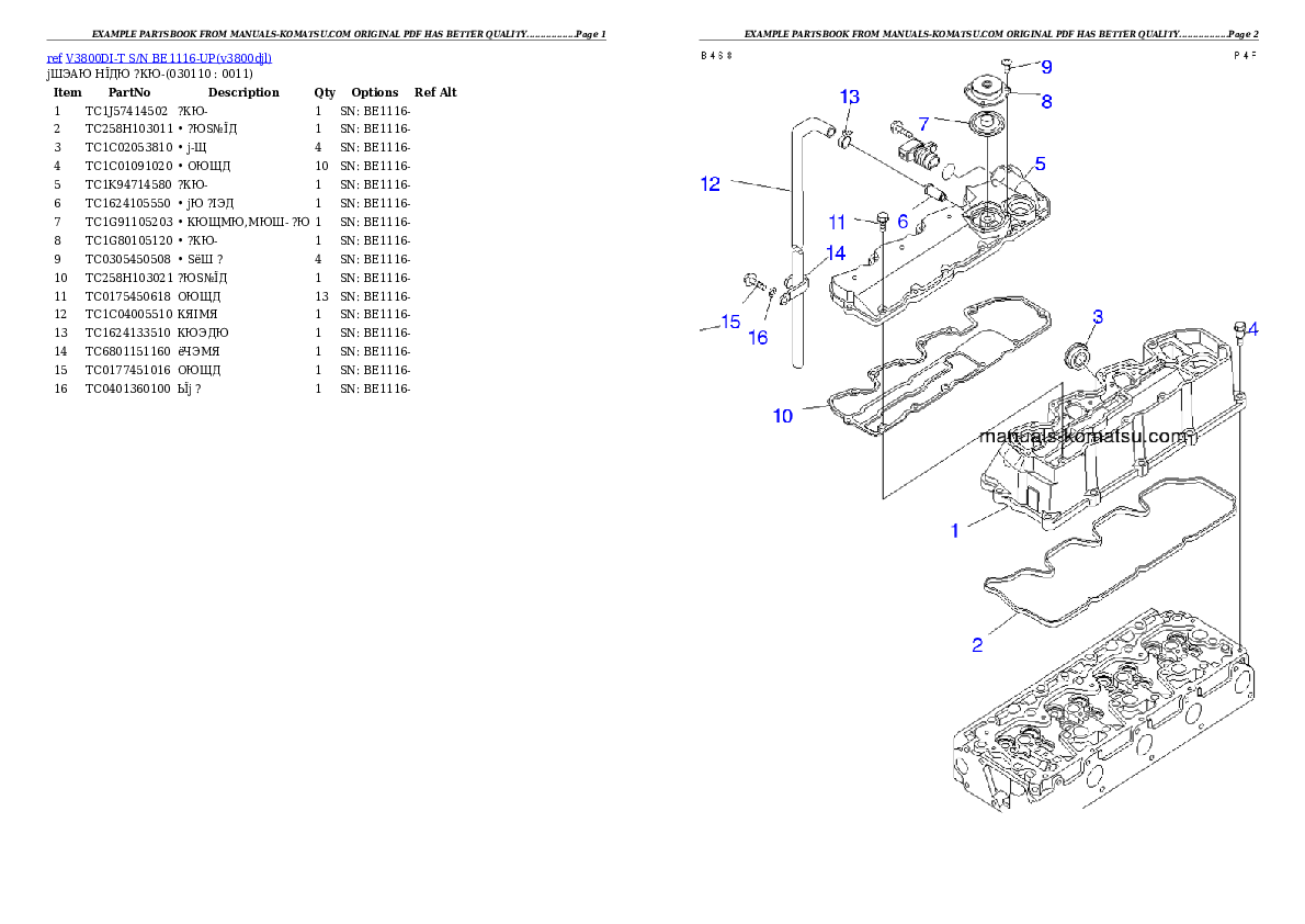 Protected: V3800DI-T S/N BE1116-UP Partsbook