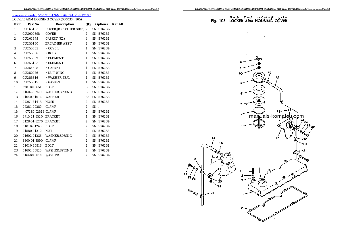 VT-1710-1 S/N 576252-UP Partsbook