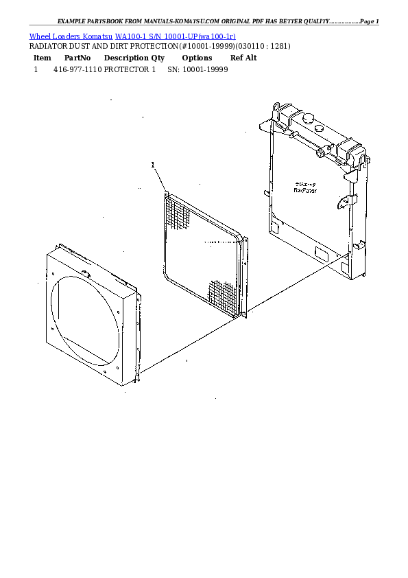 Protected: WA100-1 S/N 10001-UP (Overseas Version) Partsbook