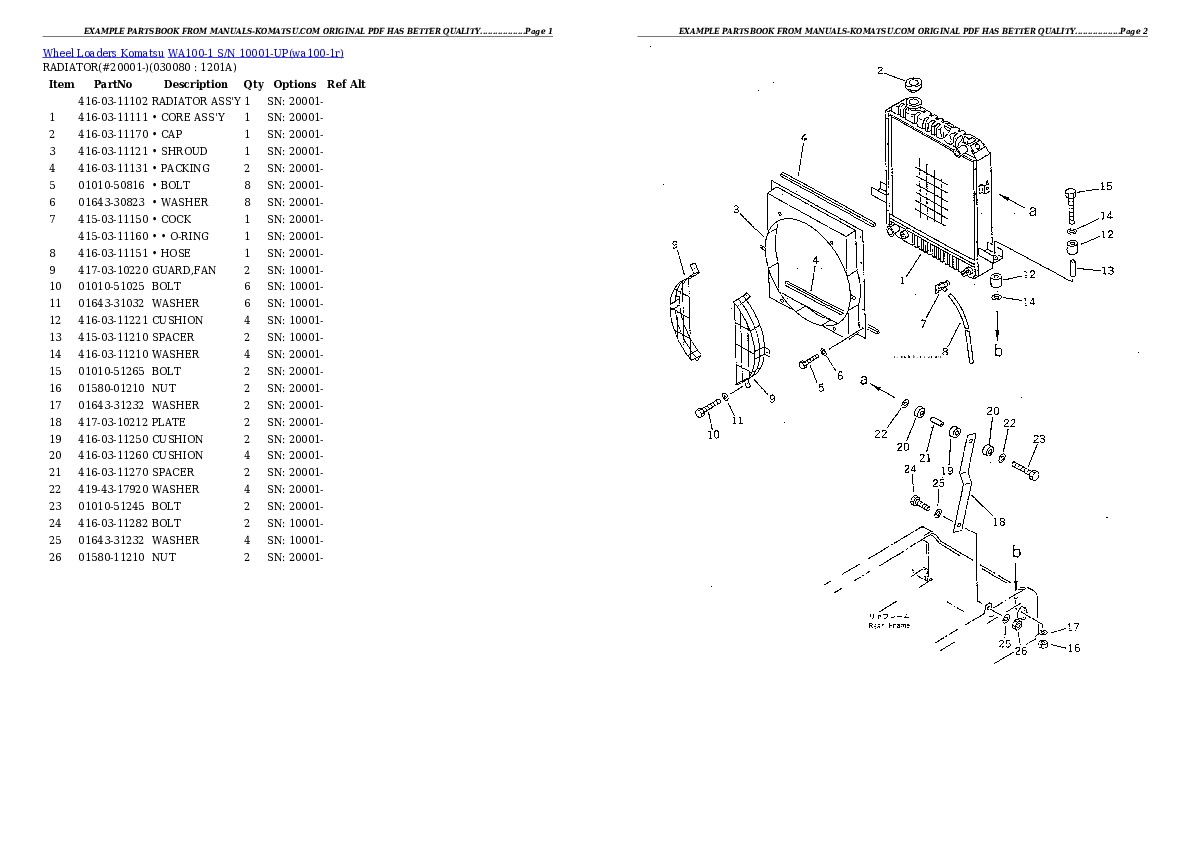 Protected: WA100-1 S/N 10001-UP (Overseas Version) Partsbook