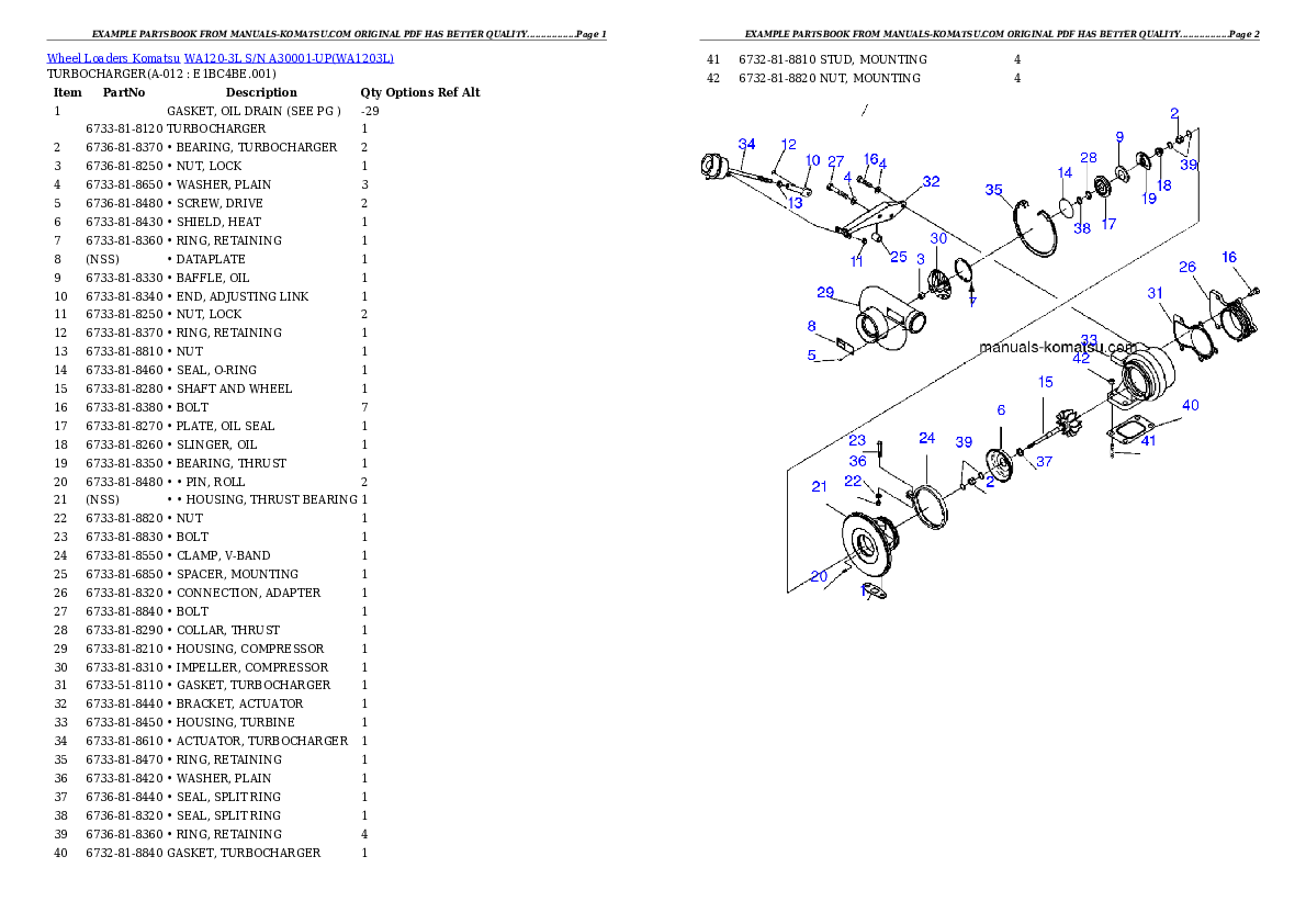 Protected: WA120-3L S/N A30001-UP Partsbook