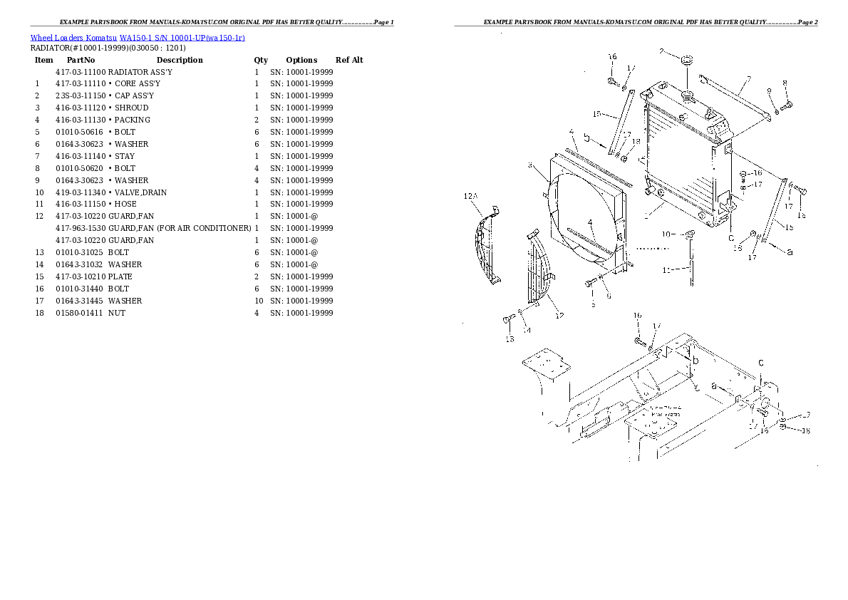 Protected: WA150-1 S/N 10001-UP Partsbook