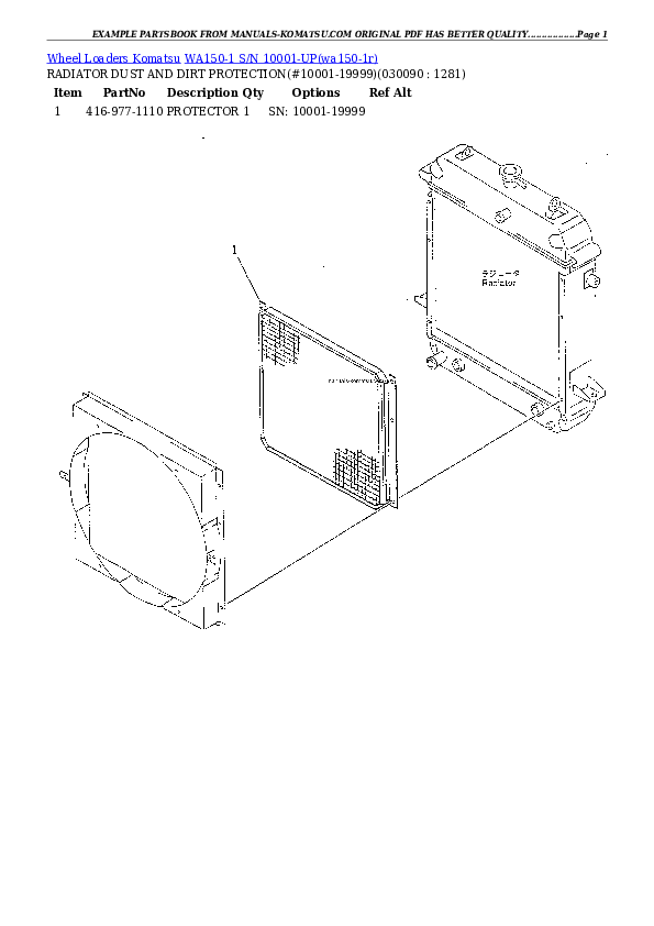 Protected: WA150-1 S/N 10001-UP Partsbook