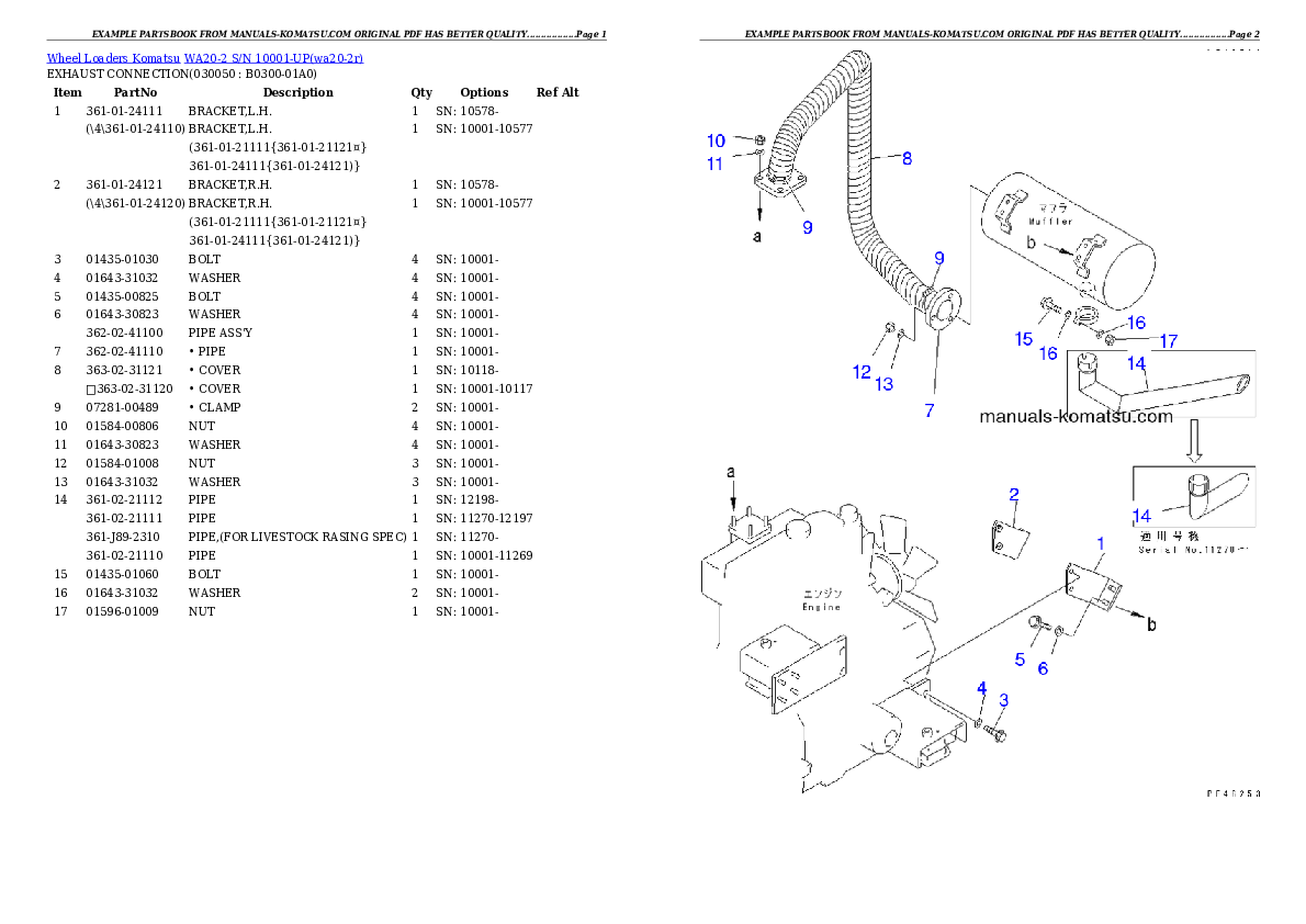 Protected: WA20-2 S/N 10001-UP Partsbook