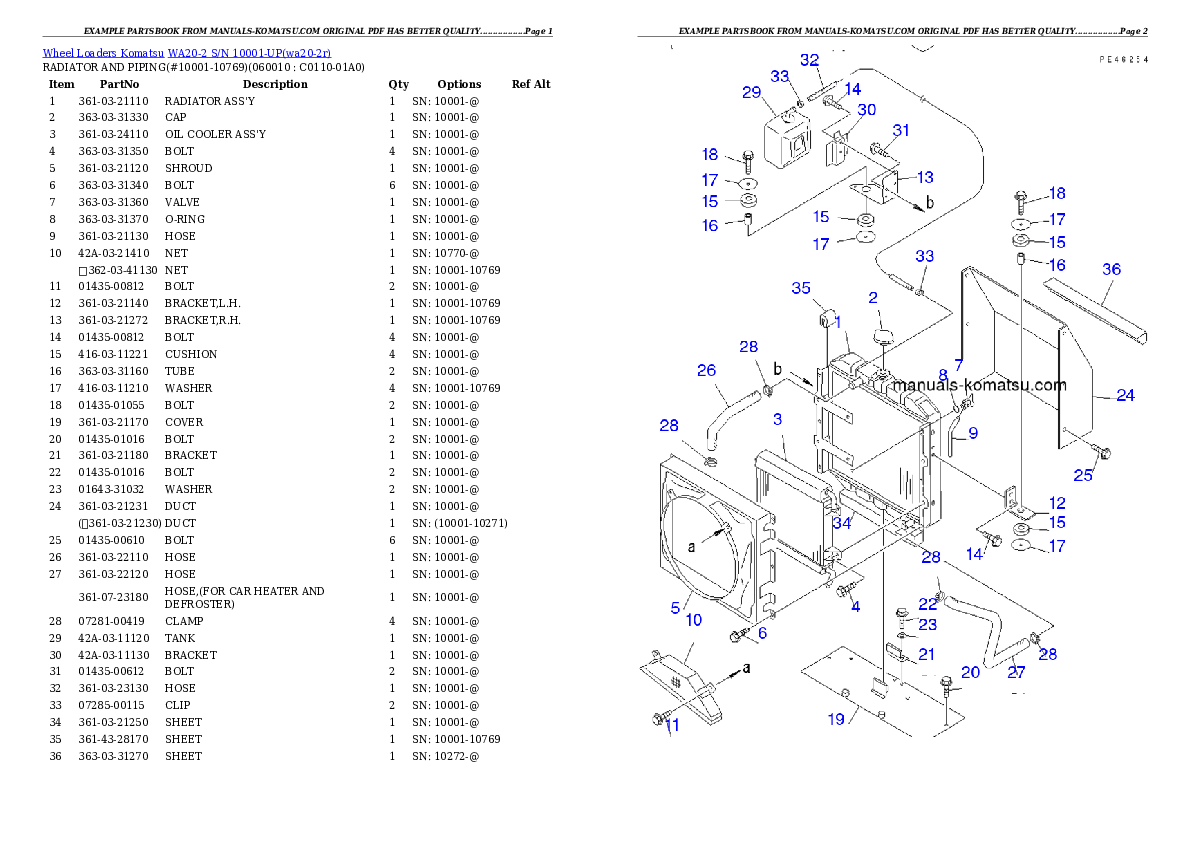 Protected: WA20-2 S/N 10001-UP Partsbook