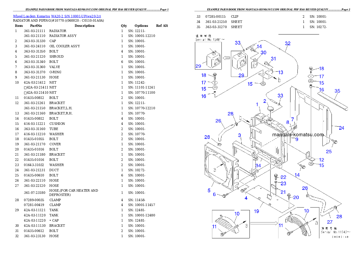 Protected: WA20-2 S/N 10001-UP Partsbook
