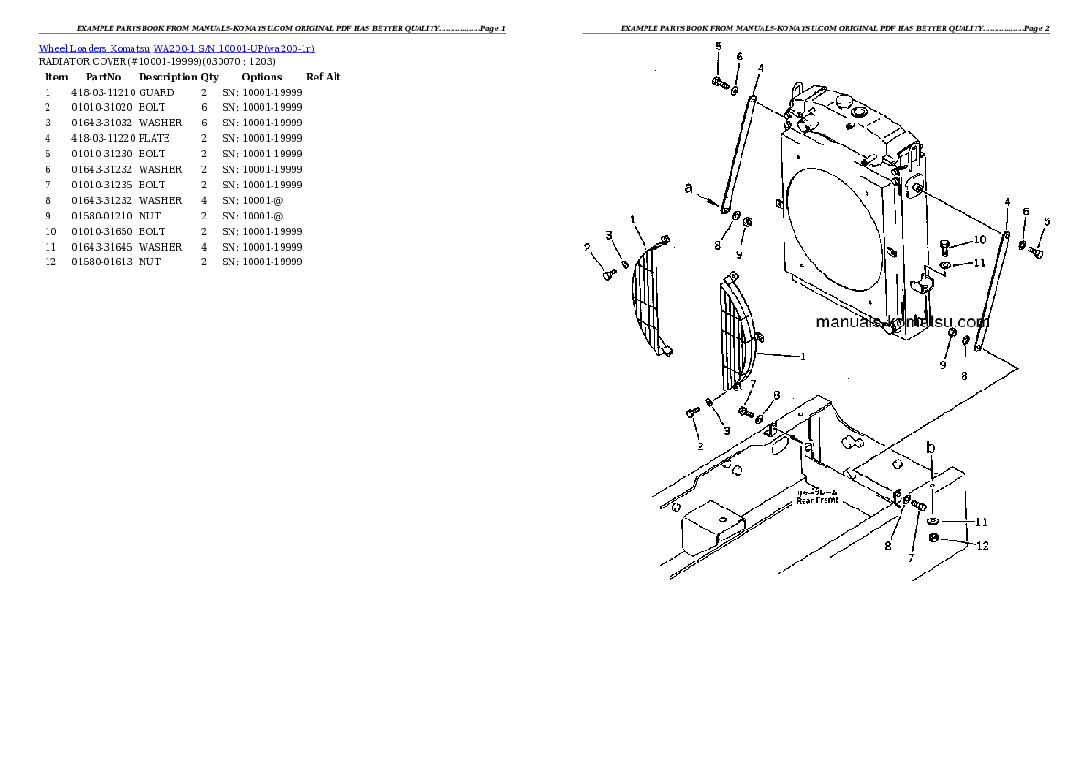 Protected: WA200-1 S/N 10001-UP (Overseas Version) Partsbook