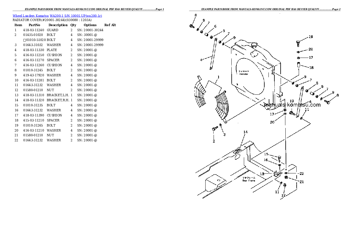 Protected: WA200-1 S/N 10001-UP (Overseas Version) Partsbook