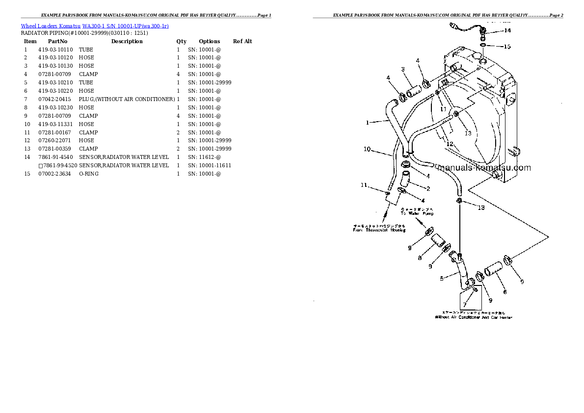 Protected: WA300-1 S/N 10001-UP Partsbook