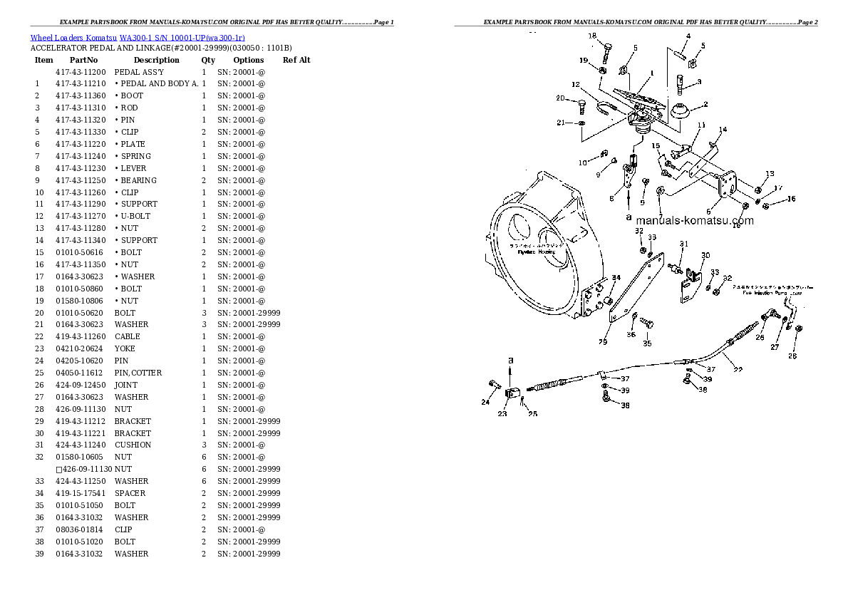 Protected: WA300-1 S/N 10001-UP Partsbook