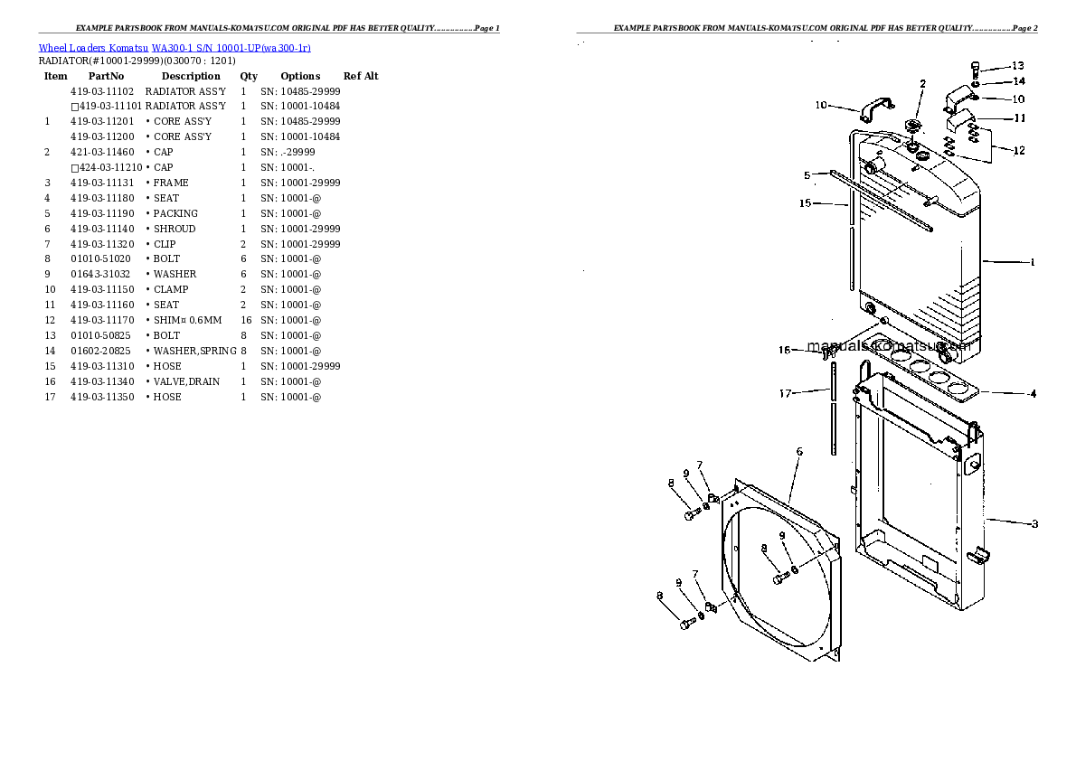 Protected: WA300-1 S/N 10001-UP Partsbook