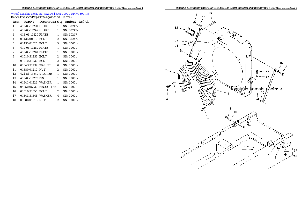 Protected: WA300-1 S/N 10001-UP Partsbook