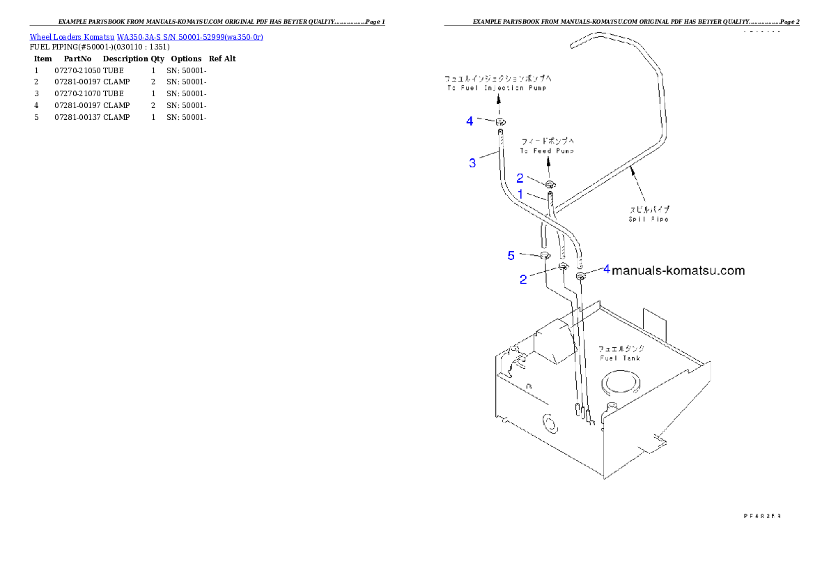 Protected: WA350-3A-S S/N 50001-52999 Partsbook
